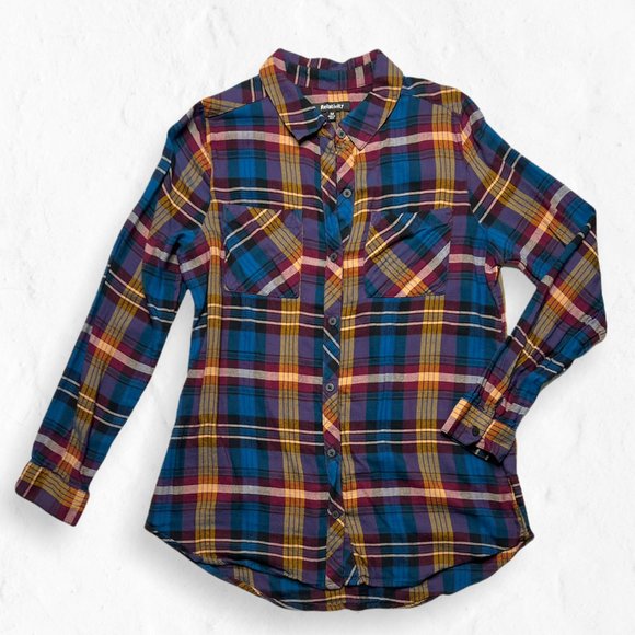 Relativity Tops - Relativity Plaid Button Down Fall Flannel M
